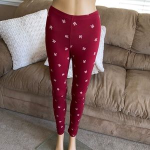 Like New Addison Meadow Red Flower Legging